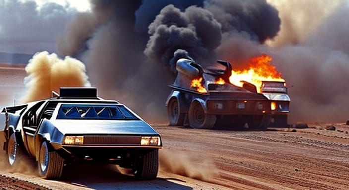 Marty McFly got the space-time-coordinates wrong and teams up with Mad Max  by @Joakim