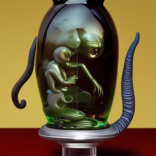 Create and invent, alien cat!.. 
Glass sculpture by Jan van ...