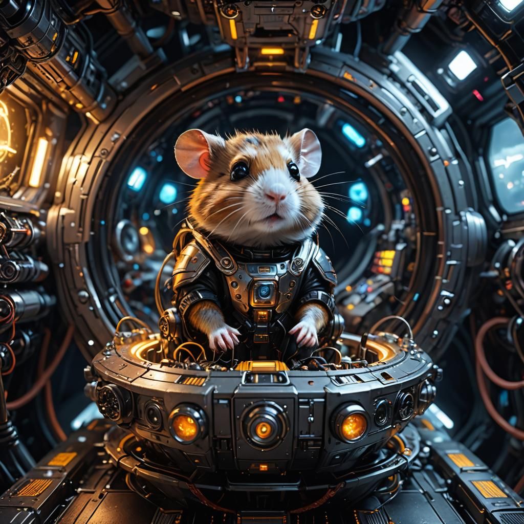 Cyborg space hamster   by @Superbear