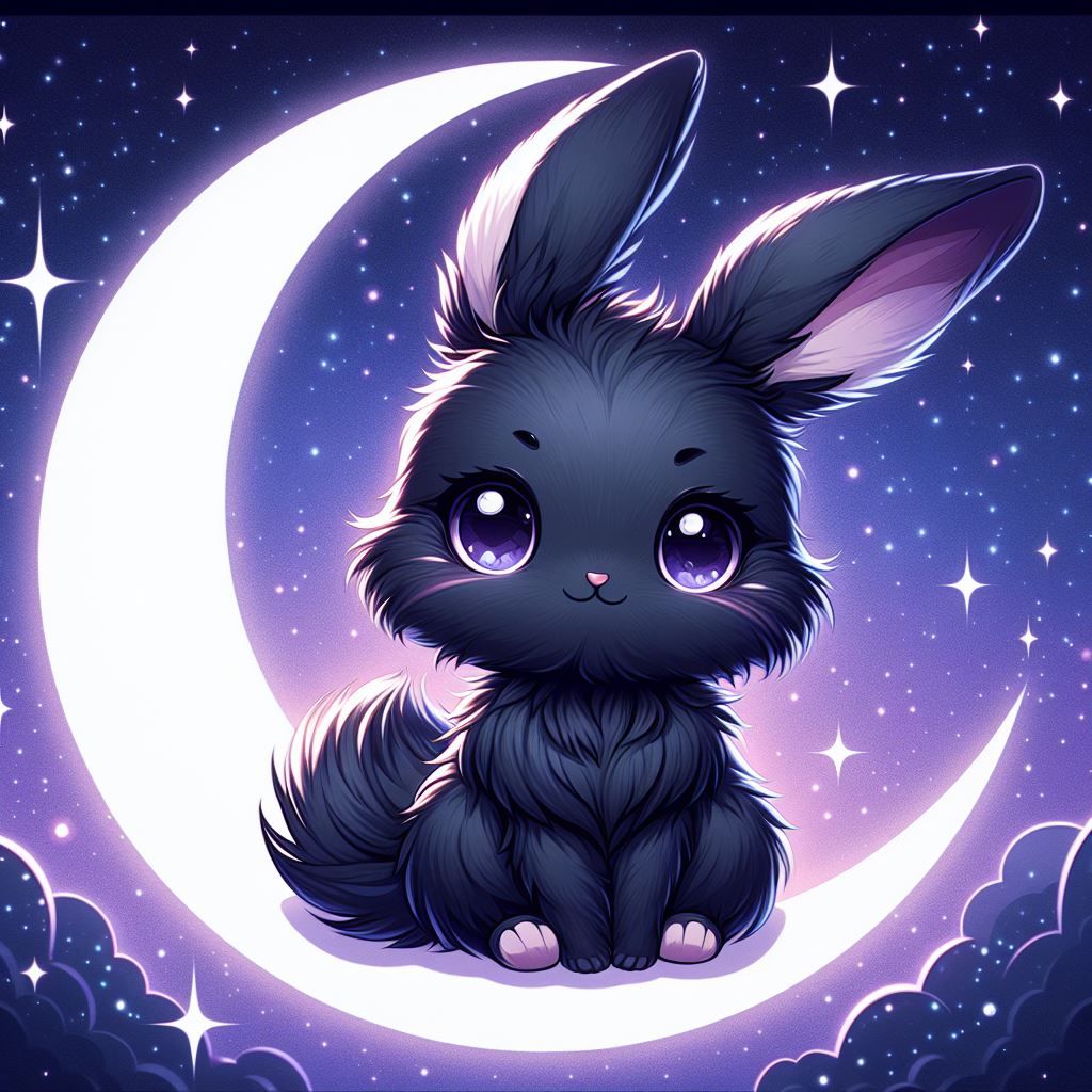 Black Rabbit on the moon
