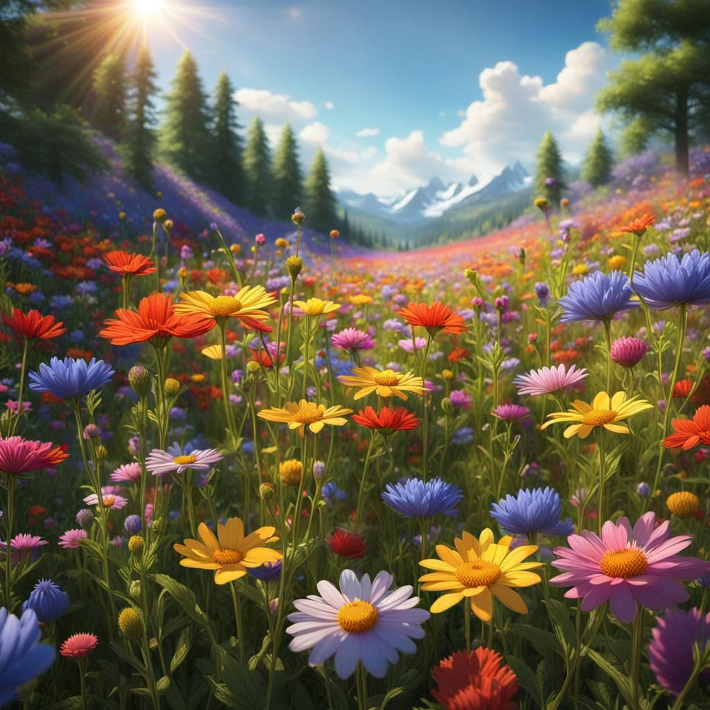 Field of wildflowers  by @Accidentalrage