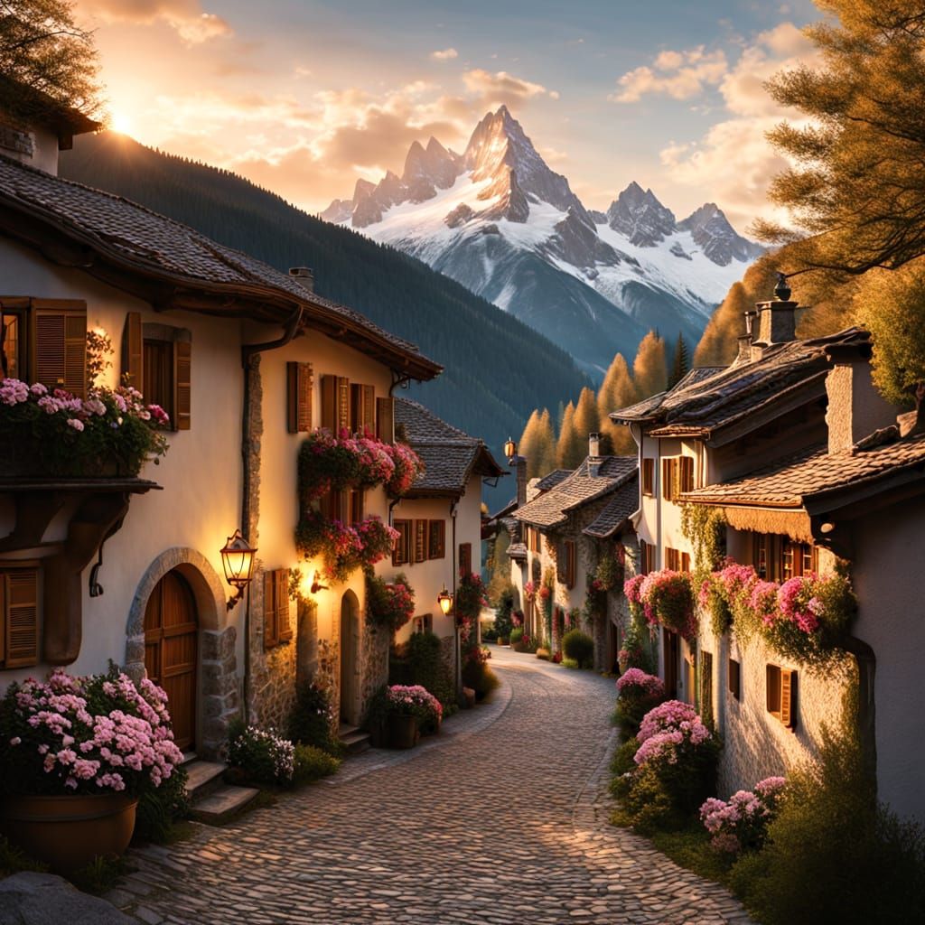 Swiss Alps Village  by @SorinV