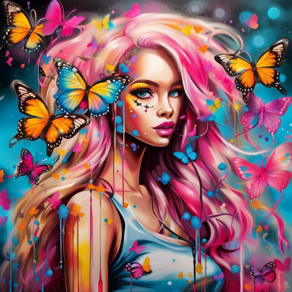 Barbie butterflies - AI Generated Artwork - NightCafe Creator