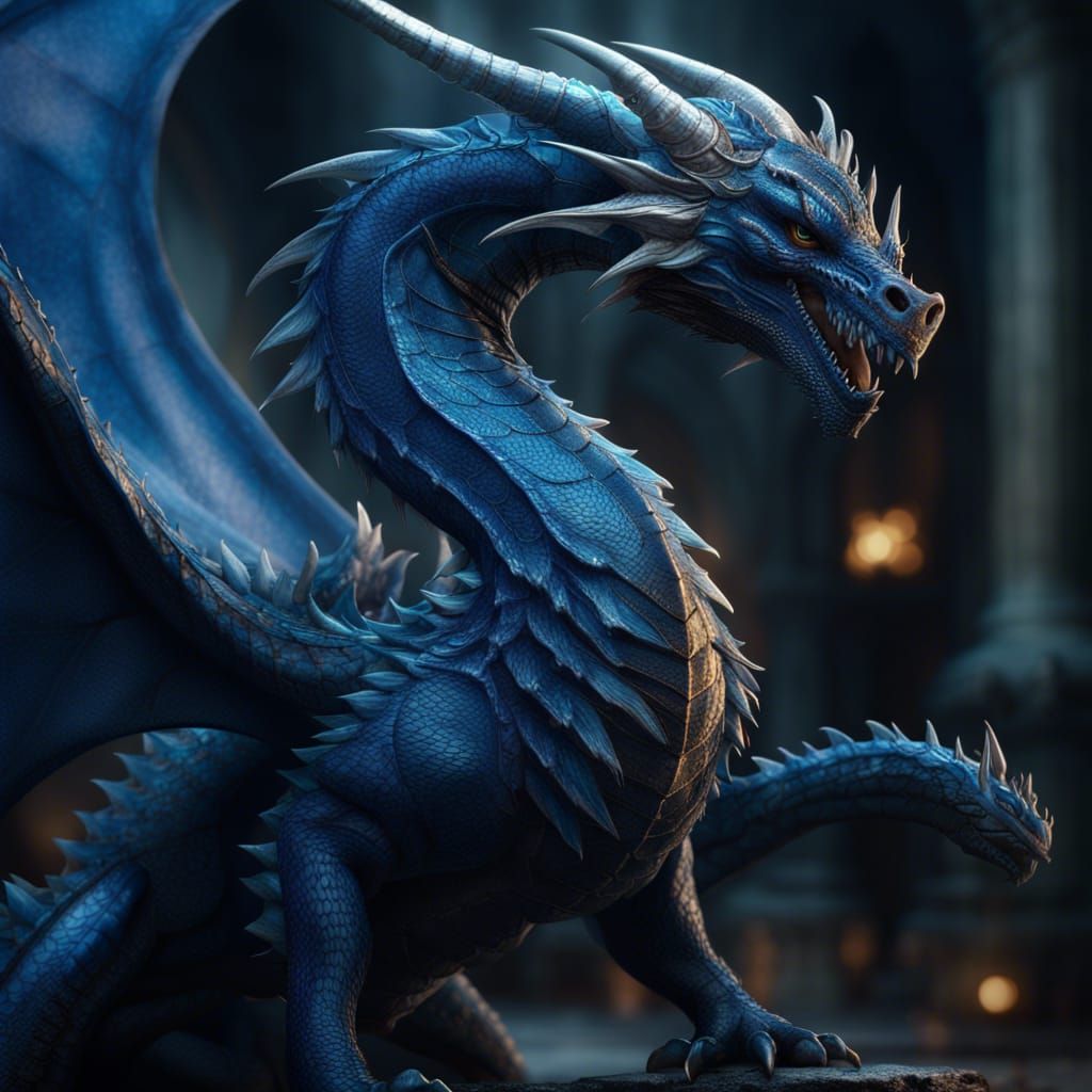 Blue dragon - AI Generated Artwork - NightCafe Creator