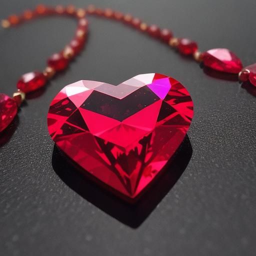 ruby heart, reflecting colors like the most beautiful gem, a...