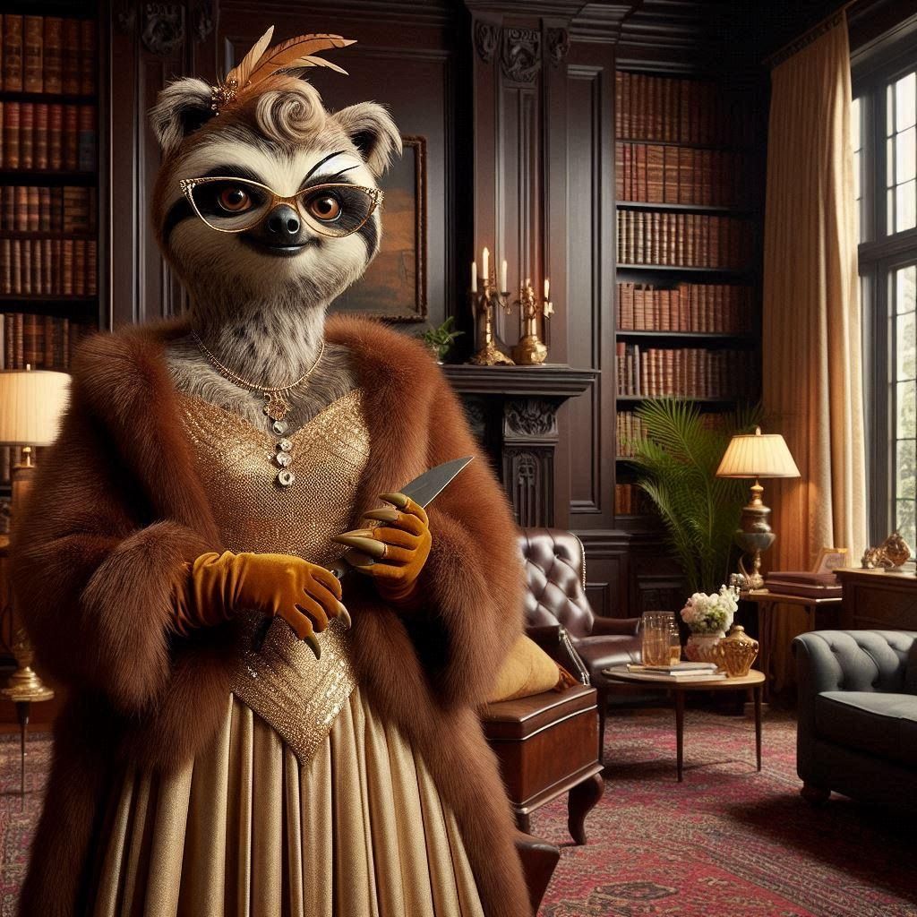 Slothleen Brennan as Mrs. Peacock, in “Clue”