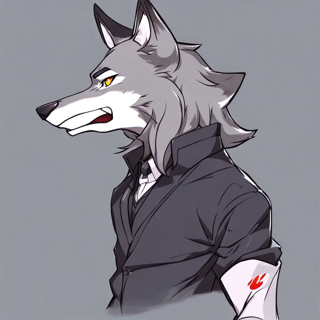  anthropomorphic wolf fursona desgin