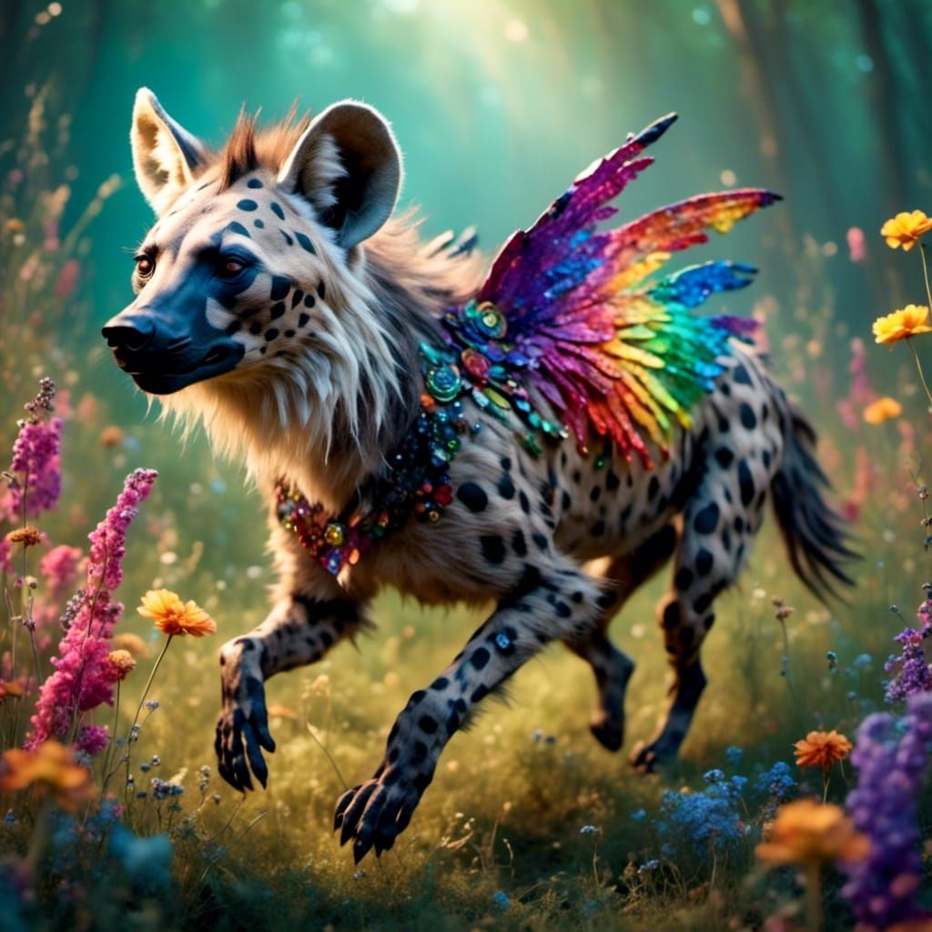Magical winged hyena cub 