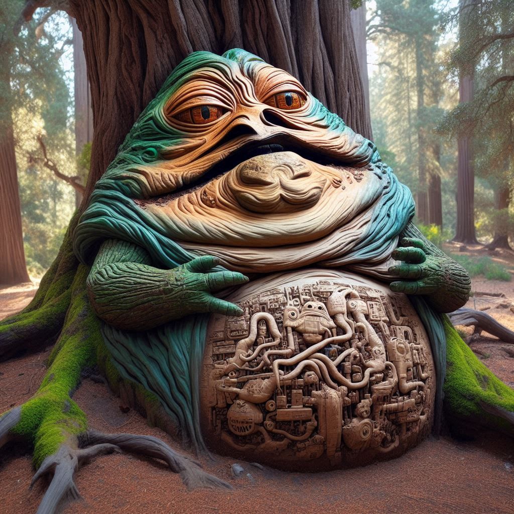 Jabba the Oak tree Hutt - AI Generated Artwork - NightCafe Creator