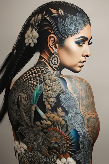 Beautiful gorgeous tattooed goddess Insanely HyperRealistic ...