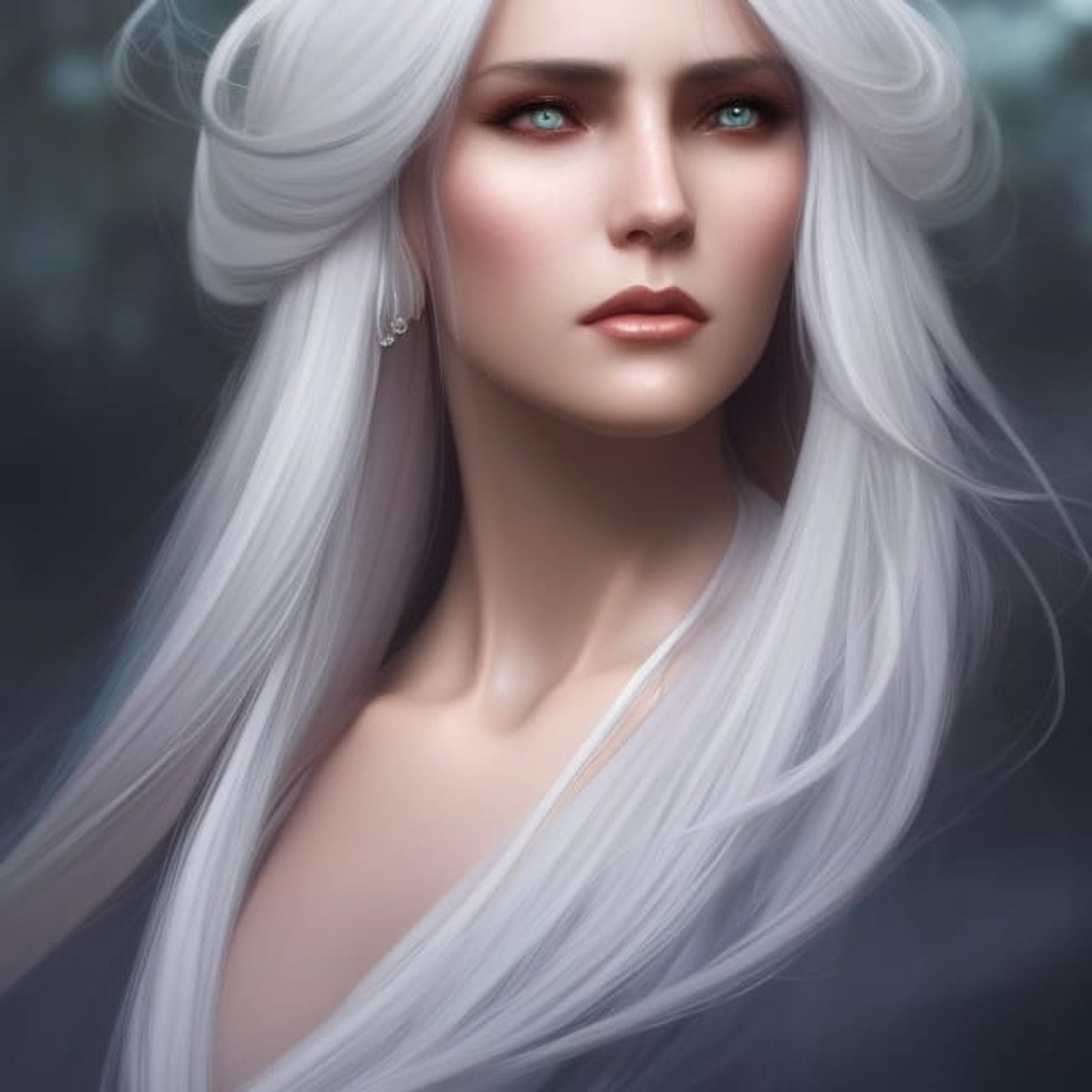 female white hair