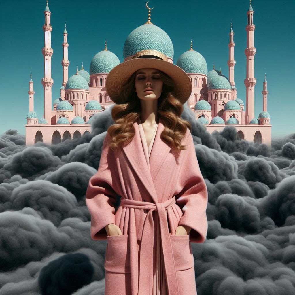 Mosque on black cloud