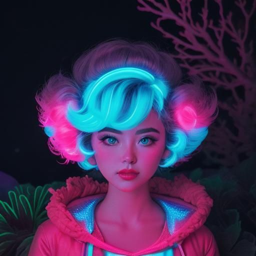 glow in the dark coral - AI Generated Artwork - NightCafe Creator