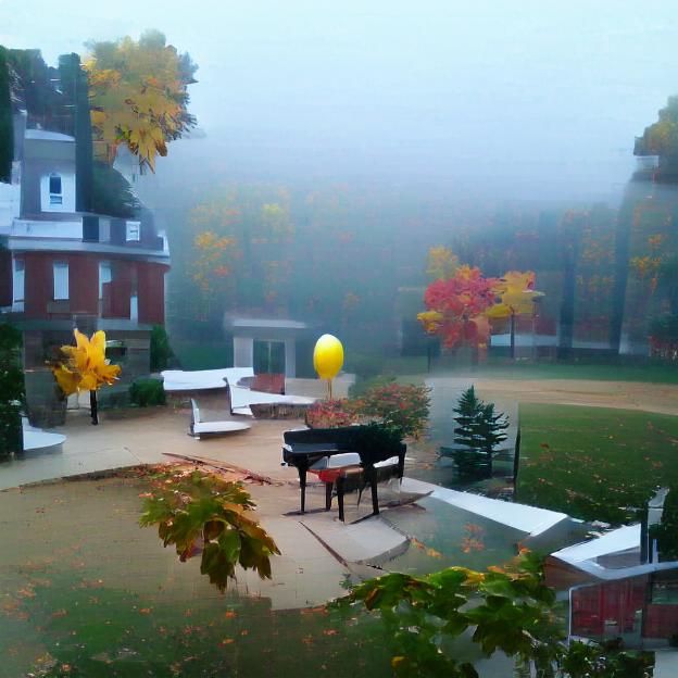 All is quiet on a foggy fall morning