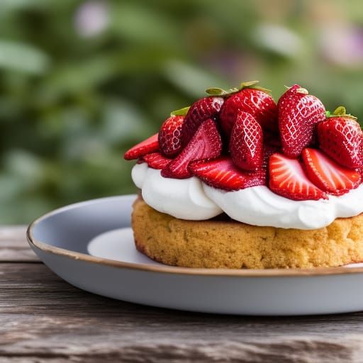 Ultrarealistic strawberry shortcake Professional photography, bokeh ...