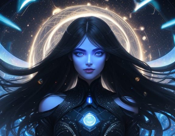 Ethereal Vortex Portrait in Hyper-Realistic Digital Art