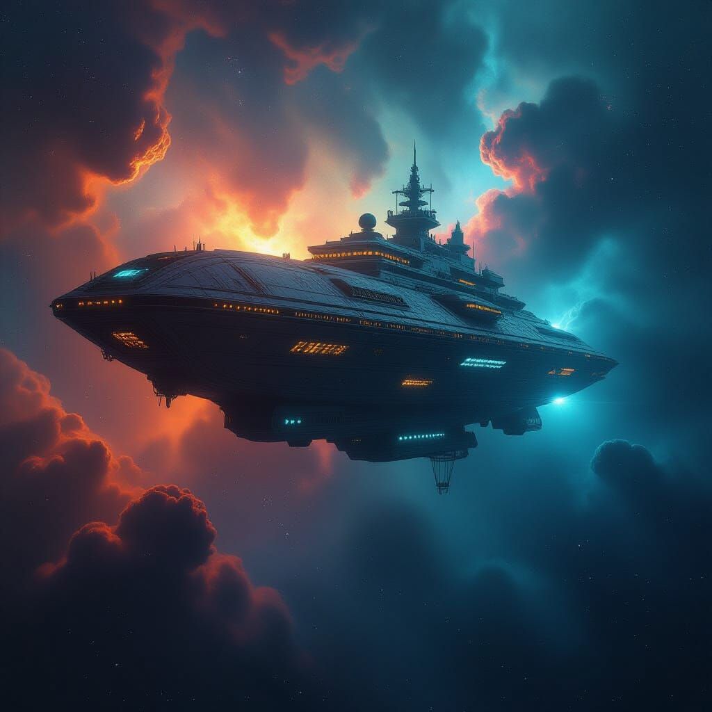 Drifting through a dust-and-gas nebula