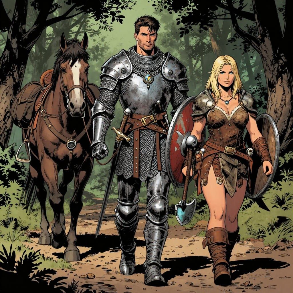 Masterpiece, intricate details. A handsome 6 foot tall, male paladin with deep blue eyes, dark brown hair cut in a short...