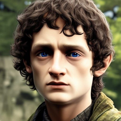 Frodo - the weight of the ring - AI Generated Artwork - NightCafe Creator