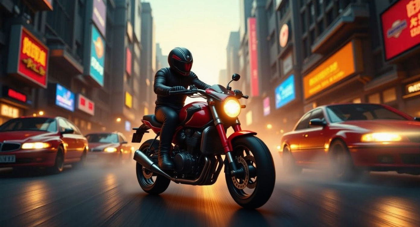 <lora:HyperPhotoRealism:1.0> <lora:Rococowave-Flux:1.0> high detail image of a Honda CBX1000 lane splitting through traffic in a congested c...