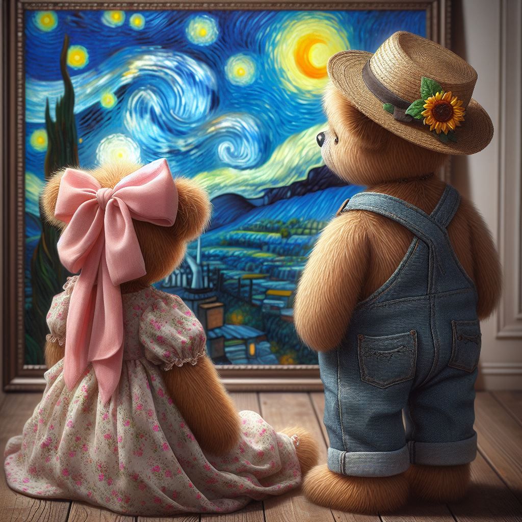 Teddy and his girl friend admiring Starry Nights by Vincent ...