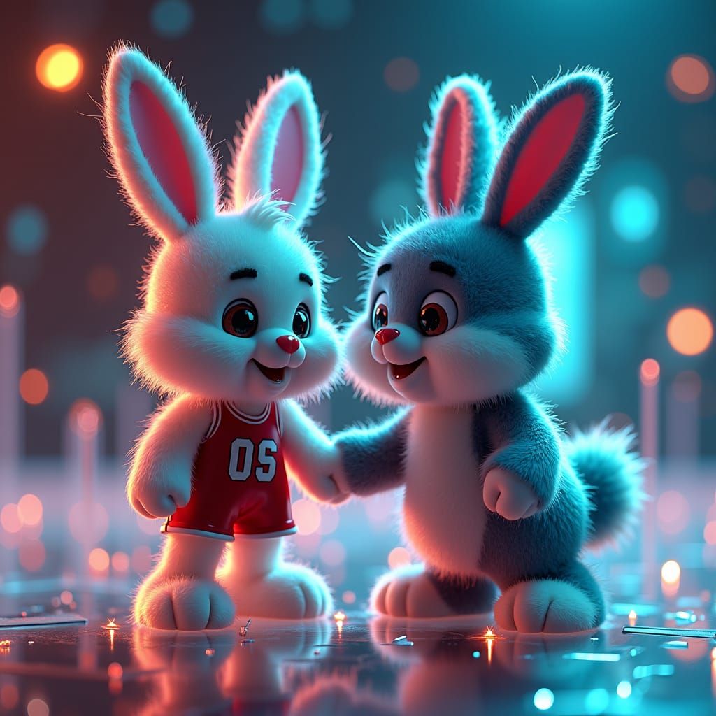 Hyperrealistic, cute, adorable, fluffy circuit coloredMichae...