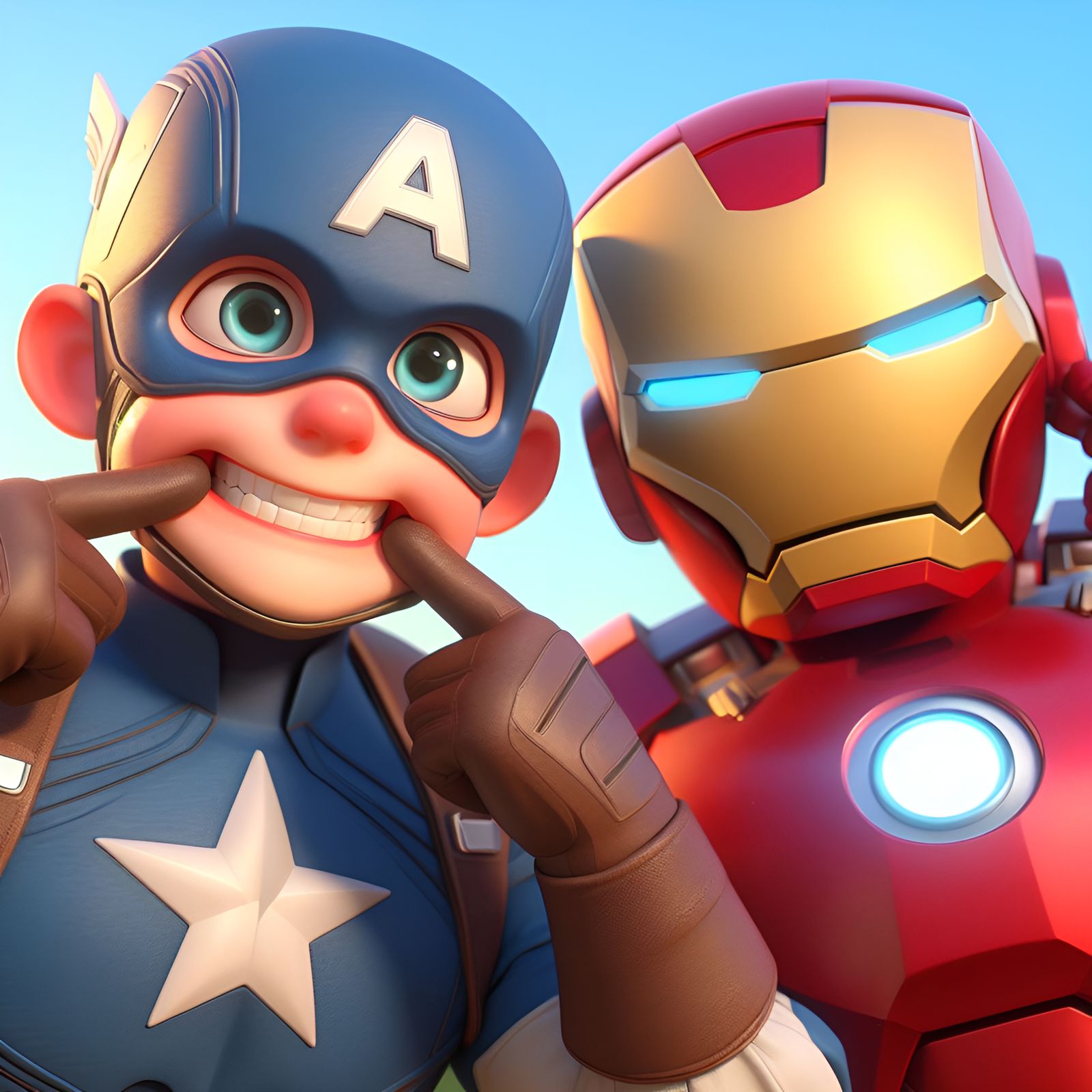 "Smile, Tony!" "I am smiling, Steve."