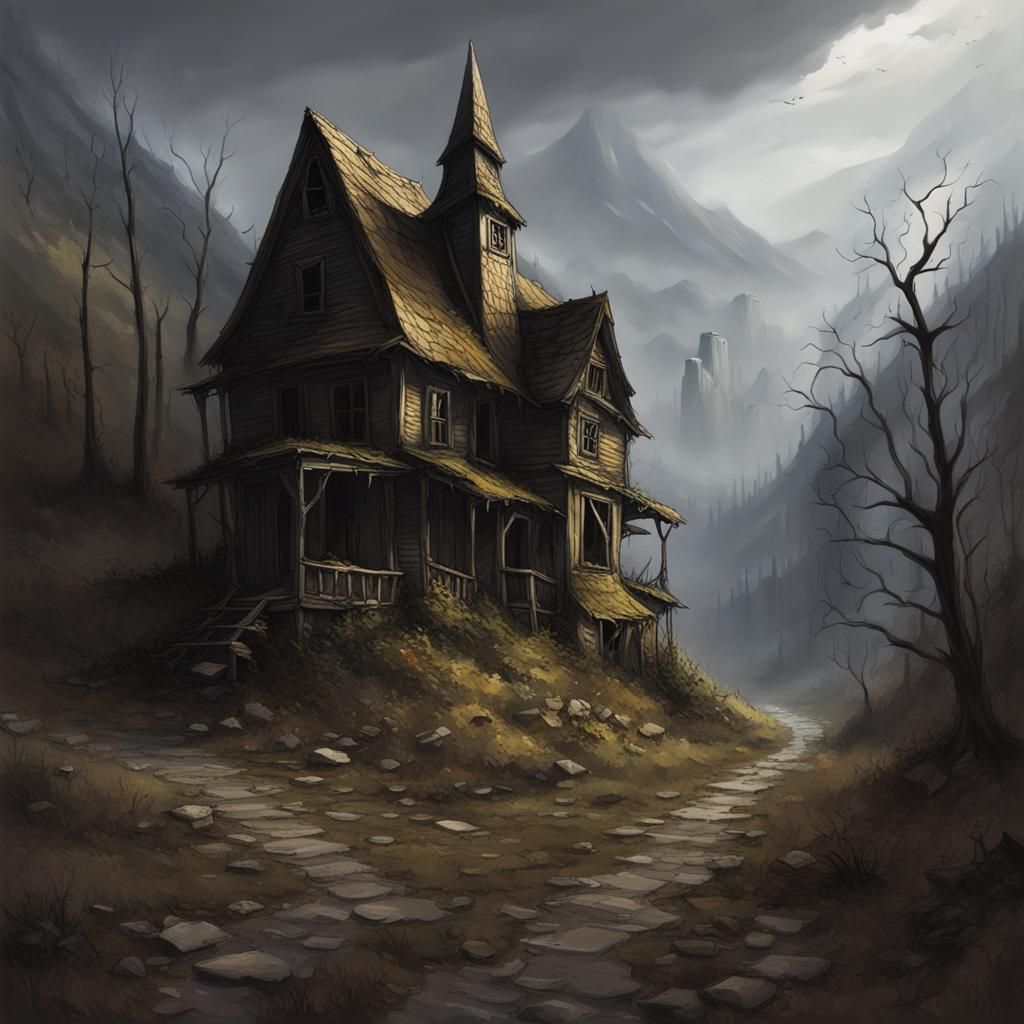 Small abandoned Haunted village in the valley