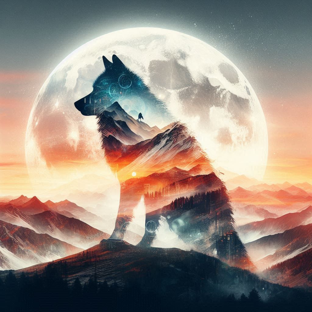 double exposure beautiful fantasy portrait landscape..