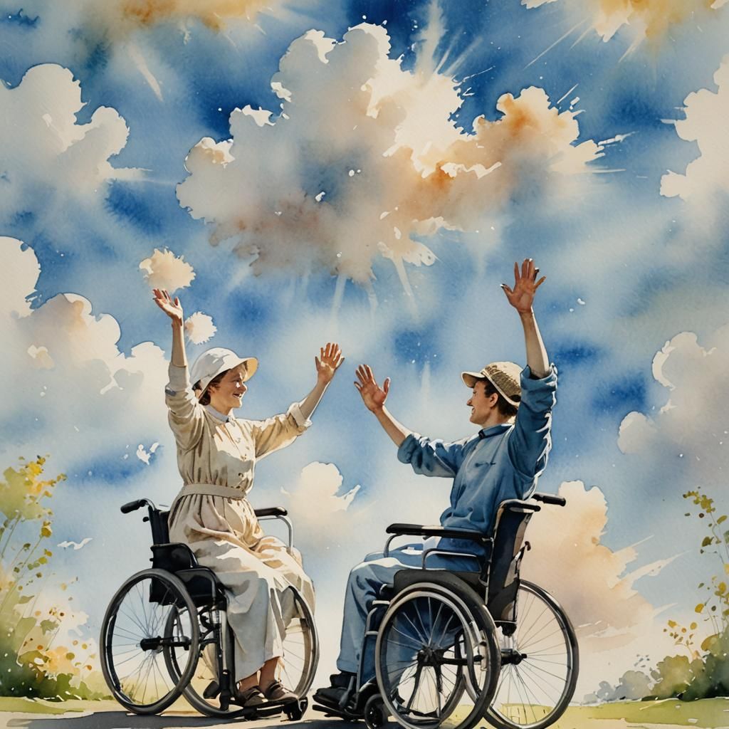 2 friends just happy to be alive on a beautiful day