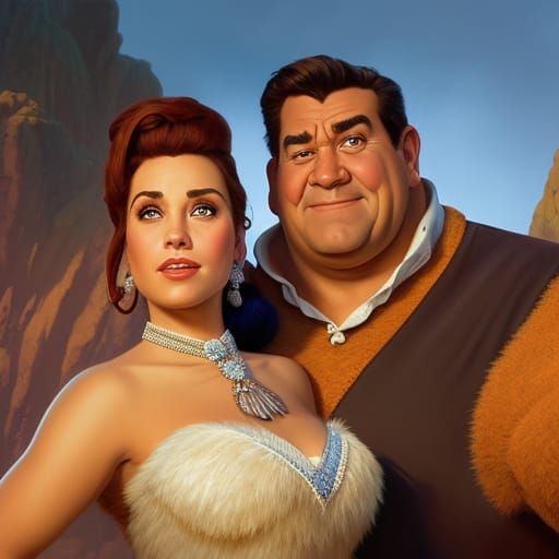 Fred and Wilma Flintstone - AI Generated Artwork - NightCafe Creator