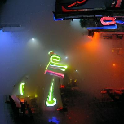 fog at might glowing neon