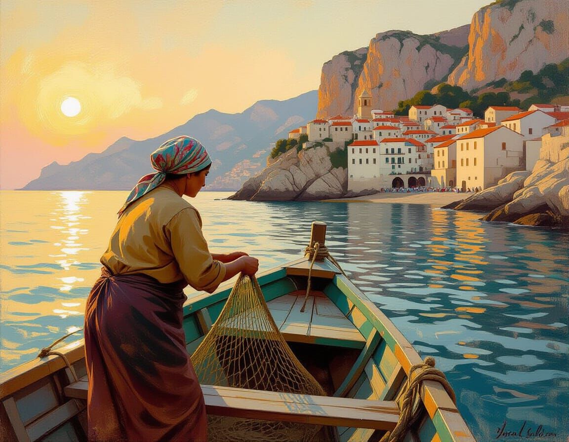 A Mediterranean Fisherwoman   by @Runway Lights 