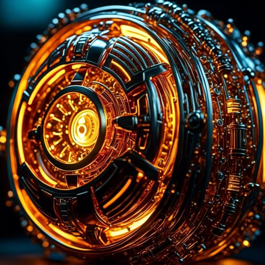 realistic, extreme close-up, <lora:Cybernetics:1.0> a cyber grenade, soft glow,