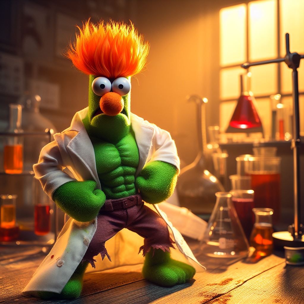 Muppet Lab Mishap:  Beaker Hulks Out after Gamma Blast