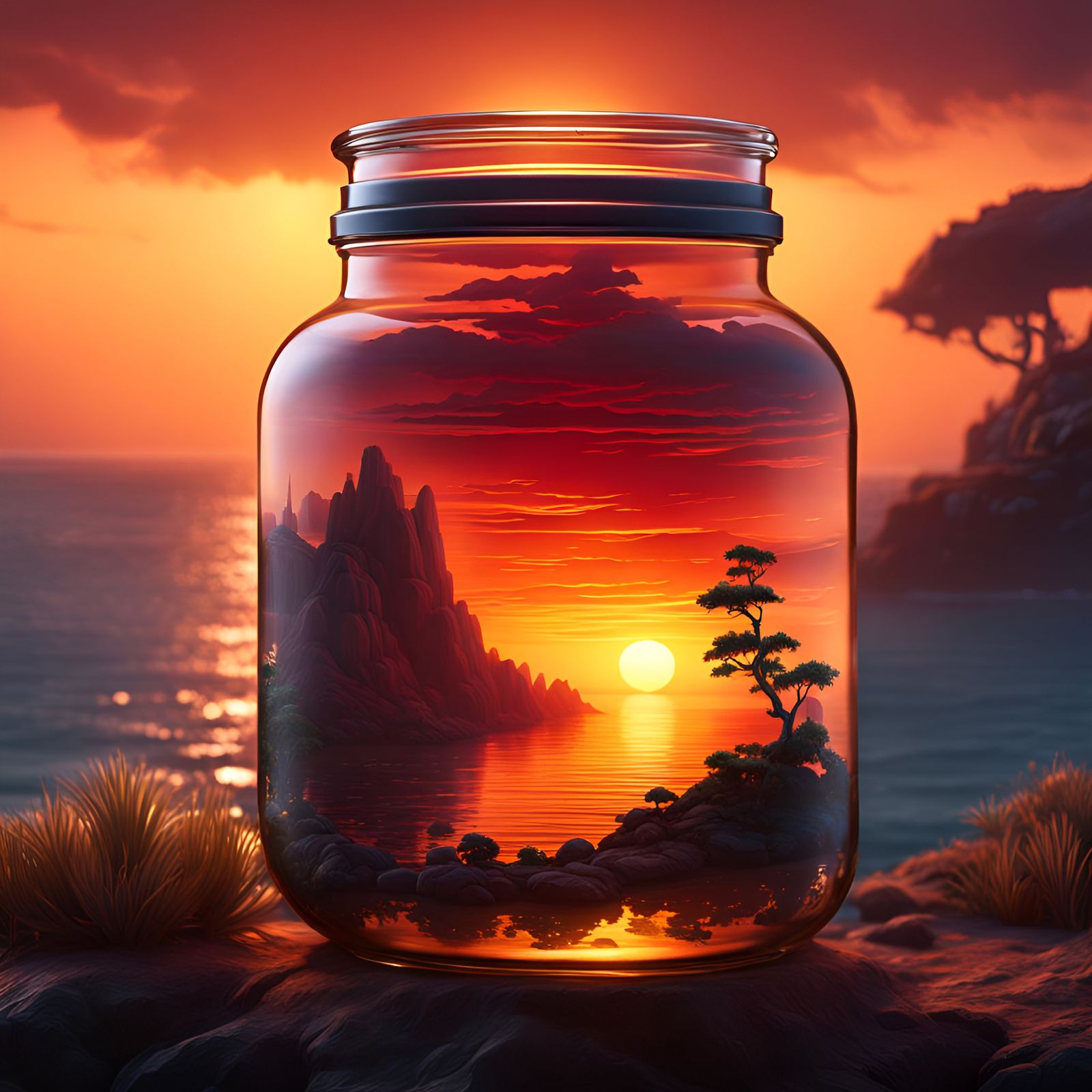 Sunset in a jar  by @Jake Naughton