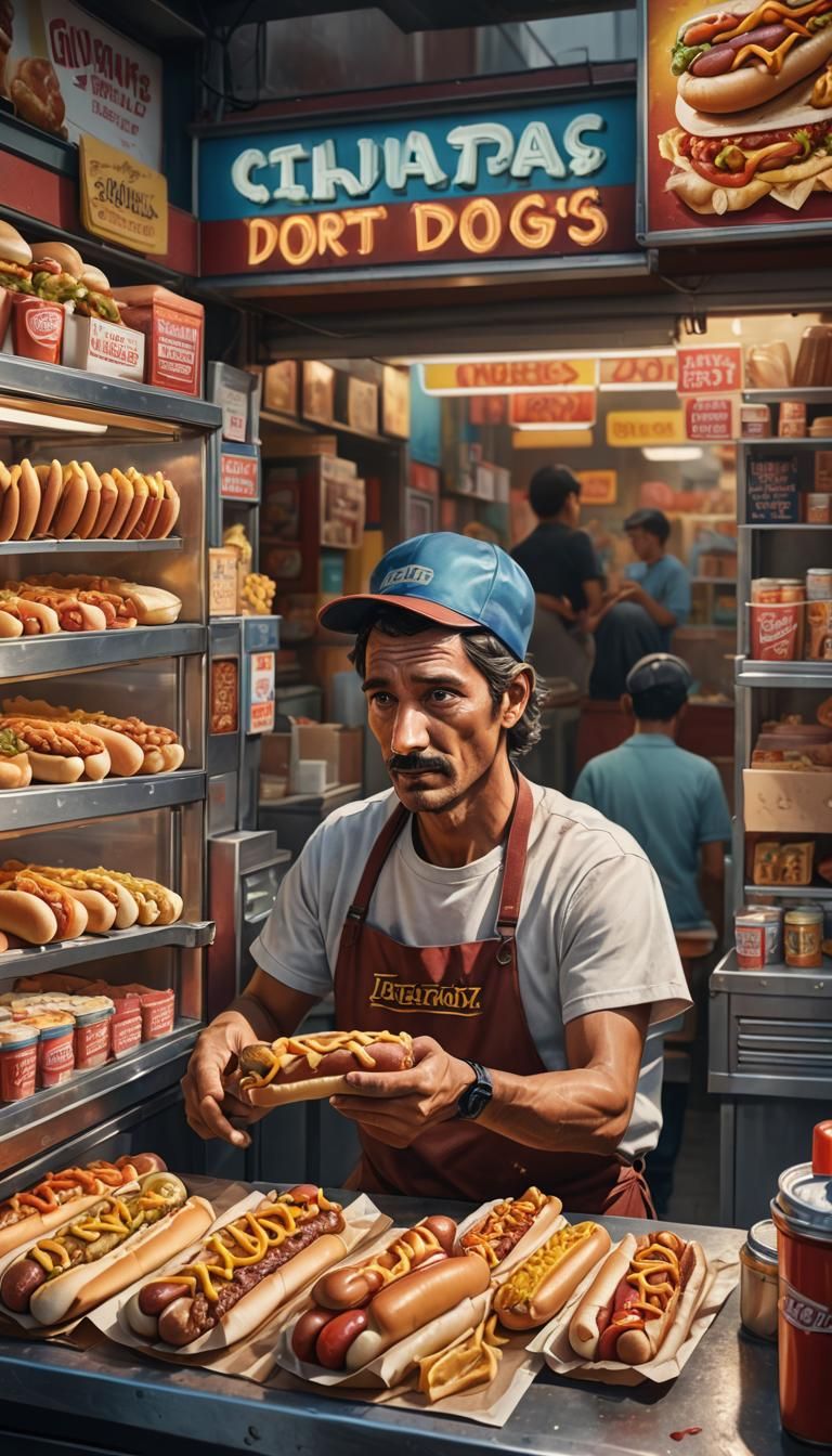 hot dog vendor at a store