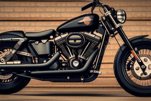 Highly detailed black Harley davidson motercycles ,color por...