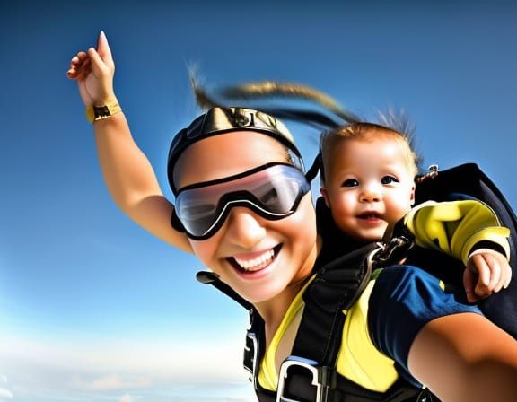 Skydiving with mum