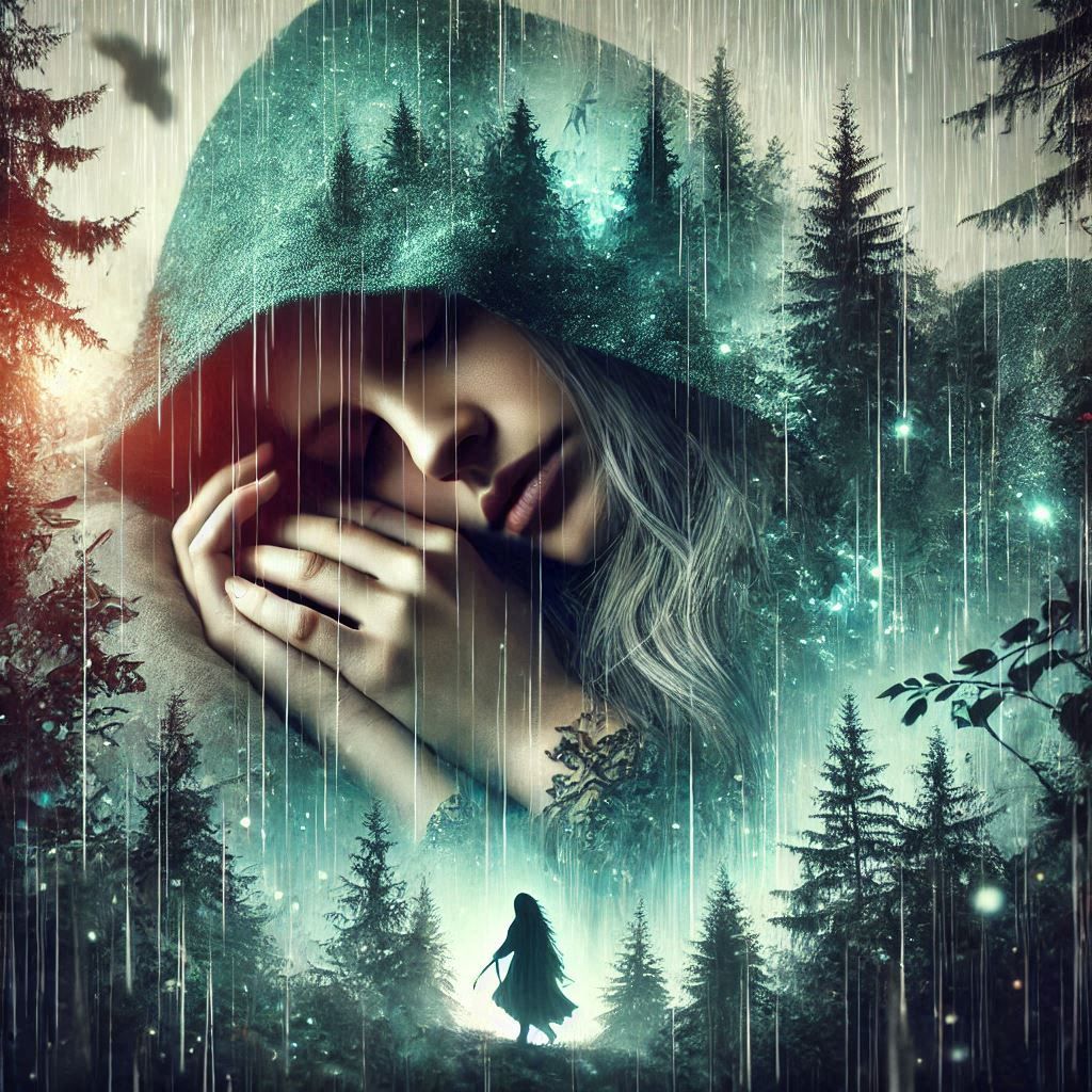 double exposure beautiful fantasy DALL-E 3 portrait landscape..