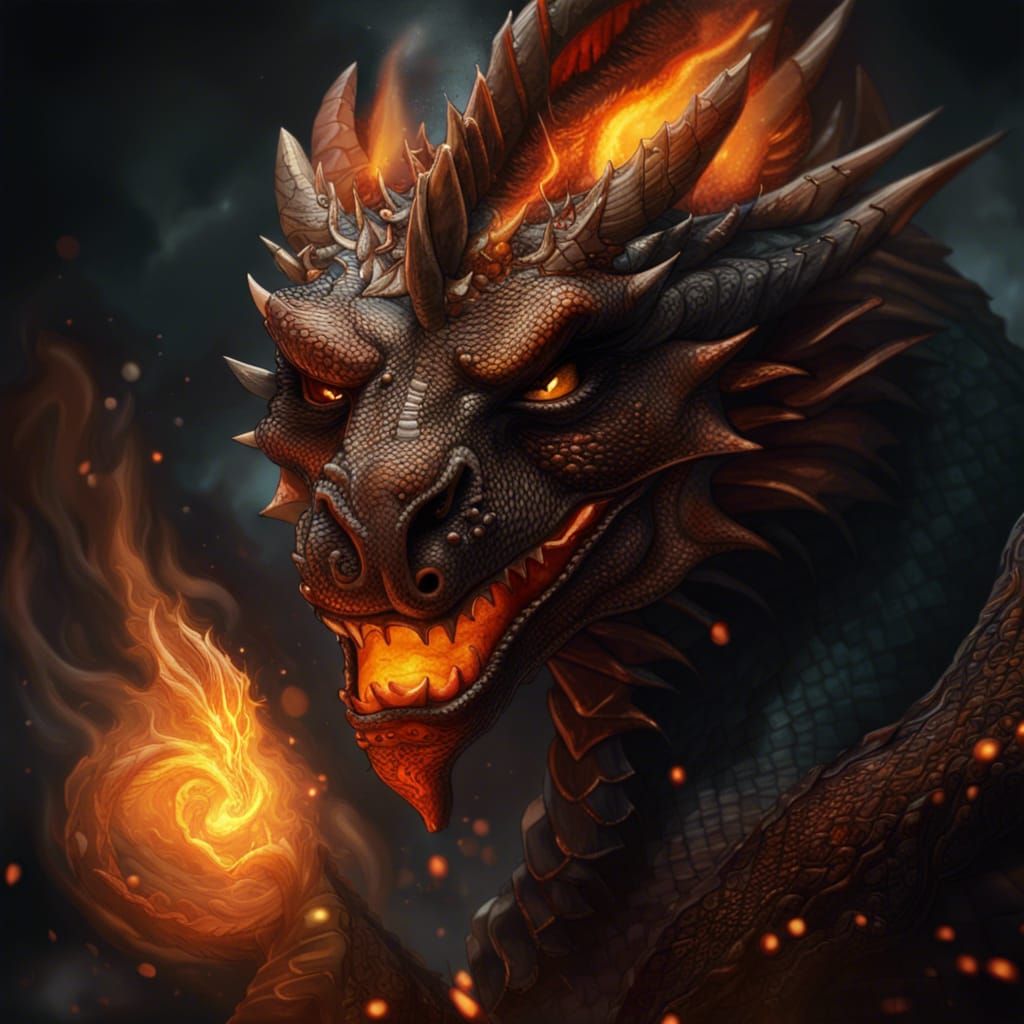 Elder Dragon's Smirk - AI Generated Artwork - NightCafe Creator