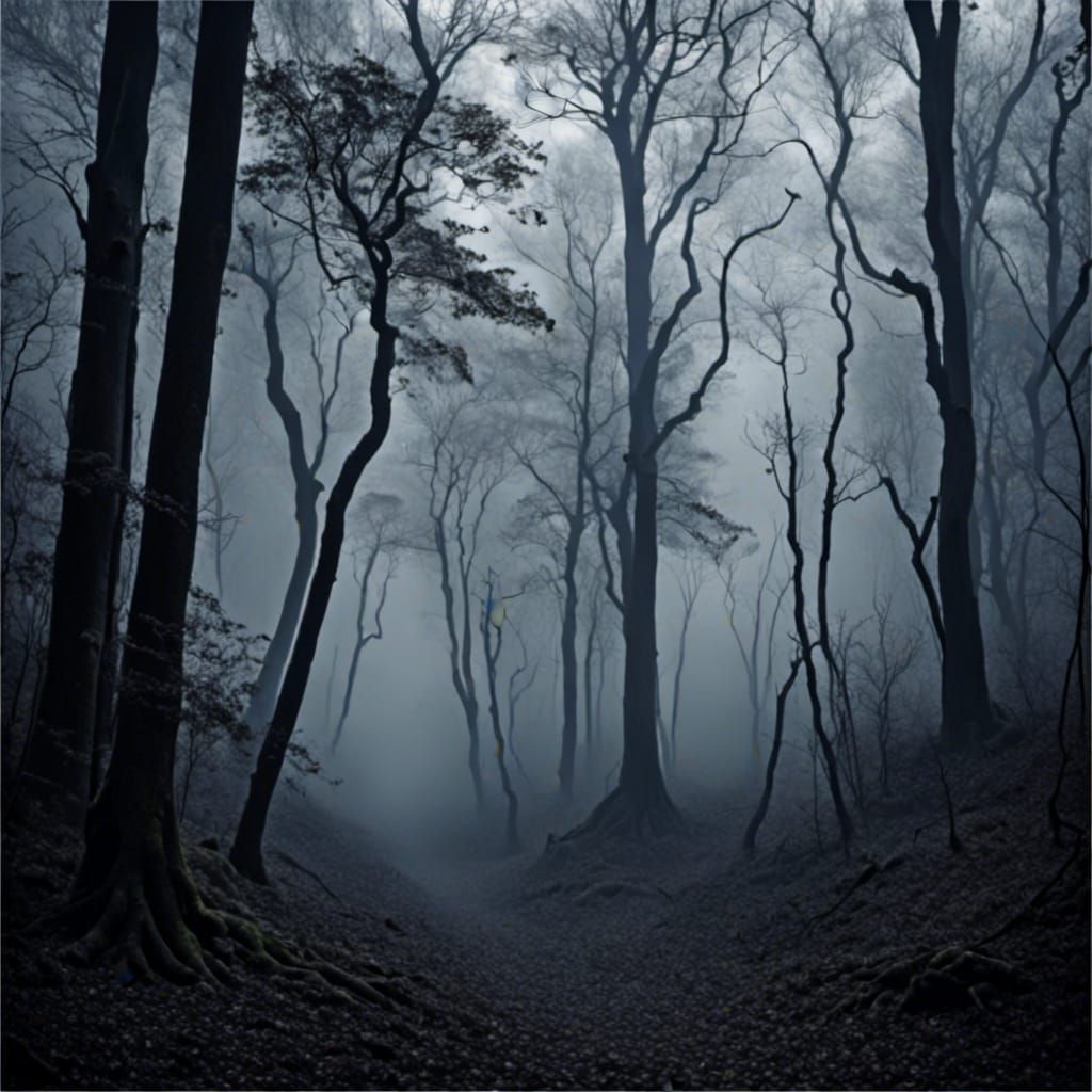 Wild woods foggy misty dark <lora:serene landscapes:1.0> 