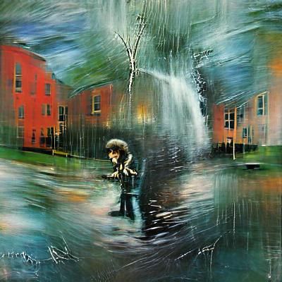 Bob Dylan pouring rain artwork