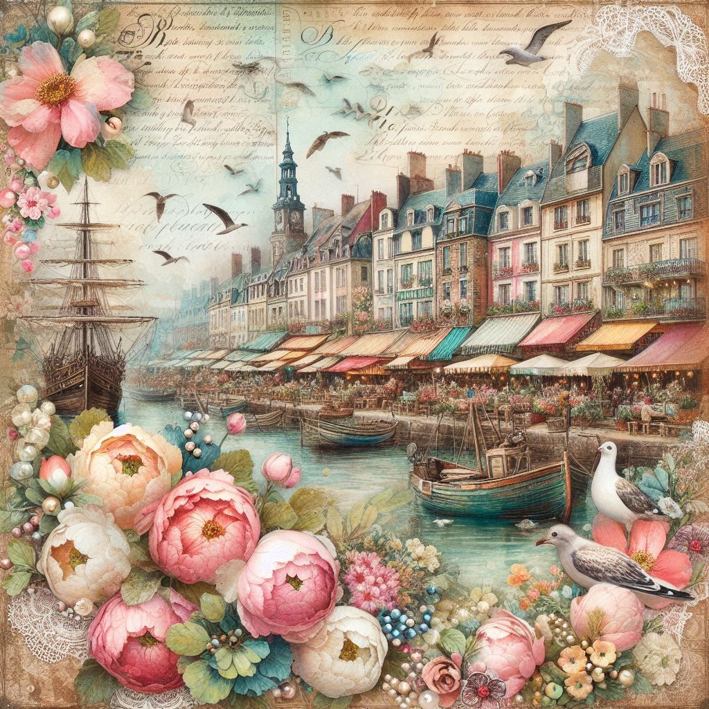 French Flower Market Themed Paper