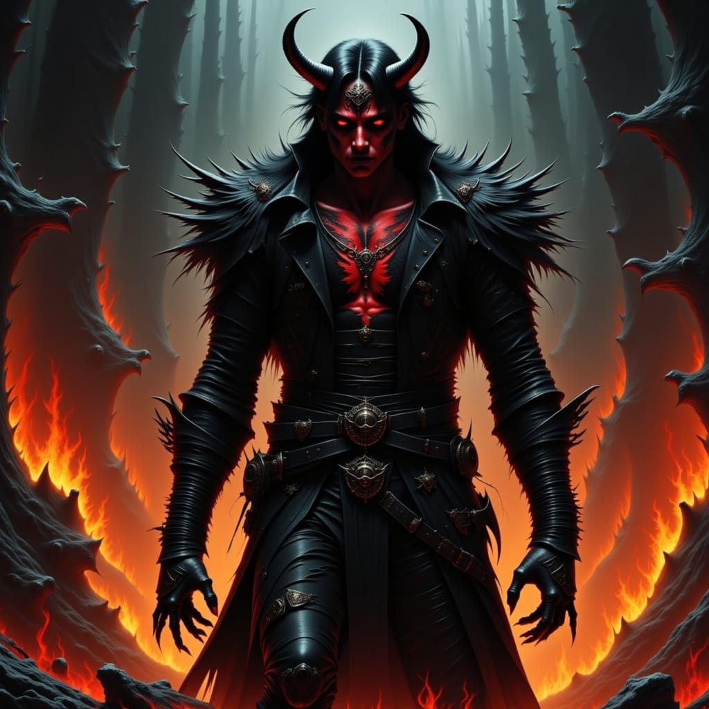 <lora:HellDemon:1.0>male demon