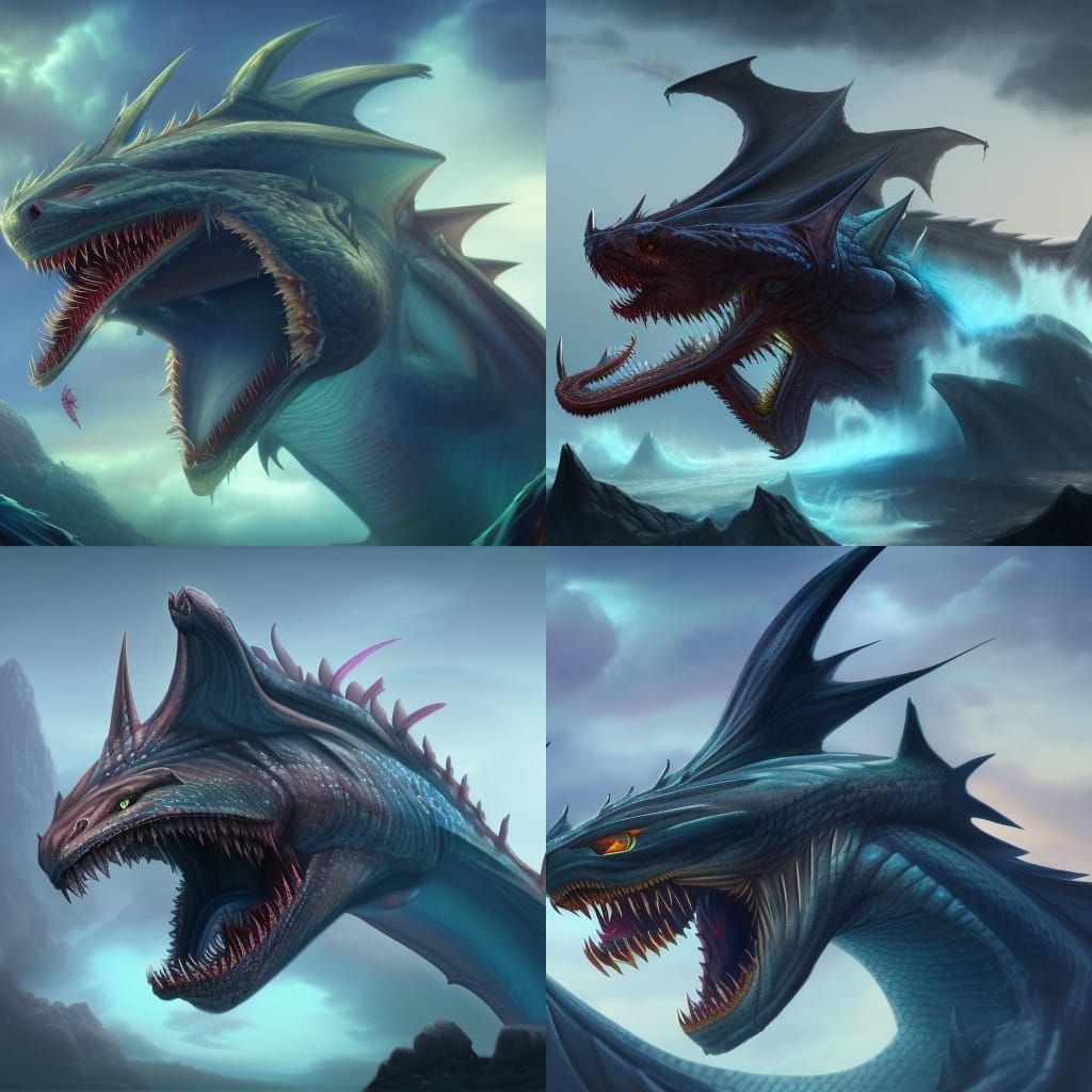 hybrid of a dragon shark lion