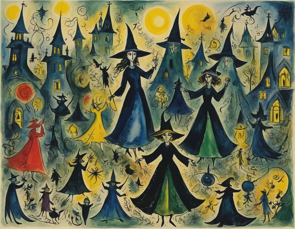The Witches estilo  Marc Chagal
