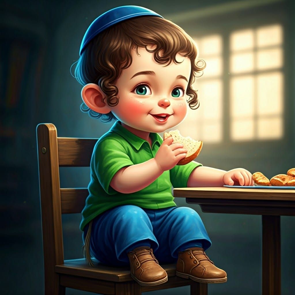 ילד אוכל פרוסת לחם