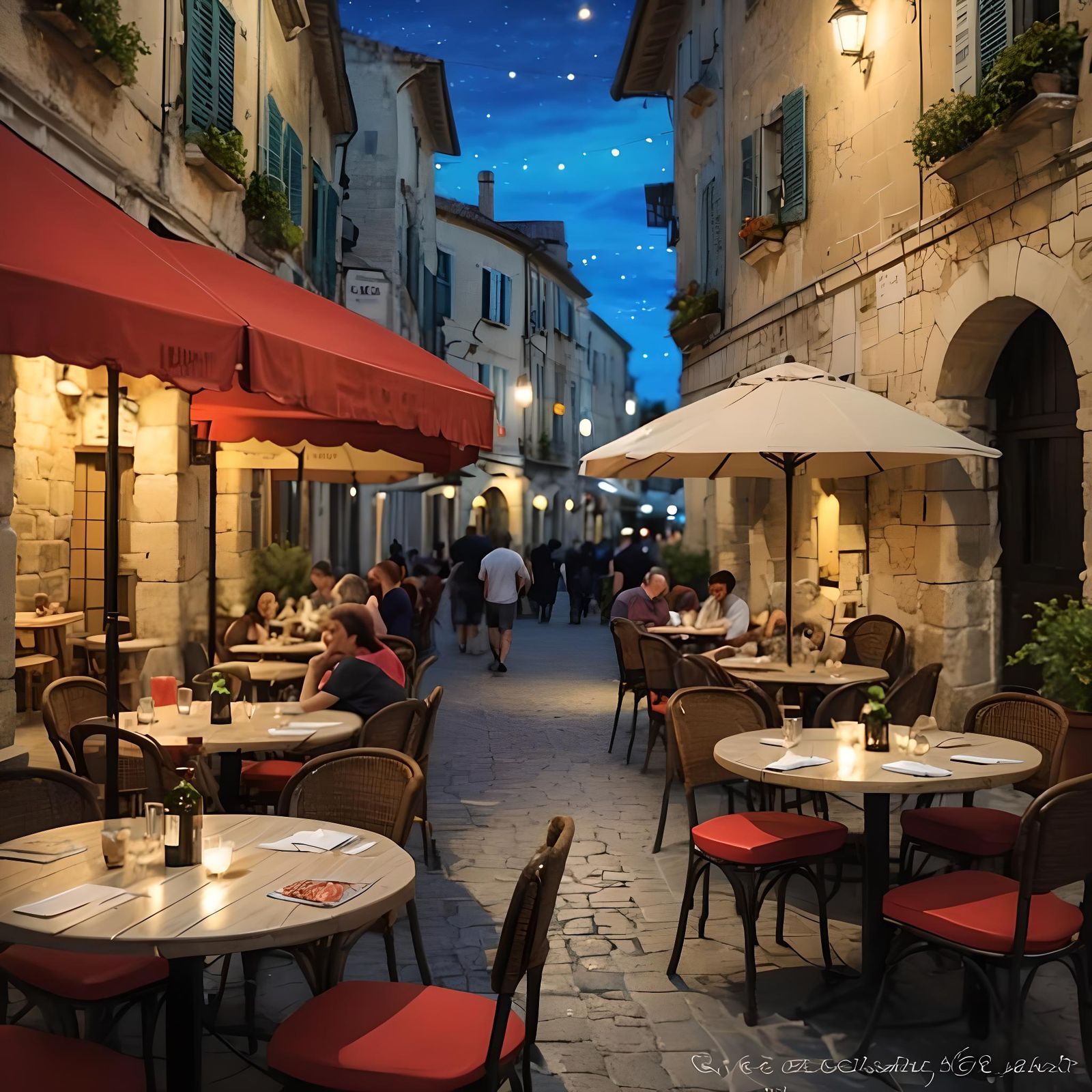 Café Terrace at Night Arles France
