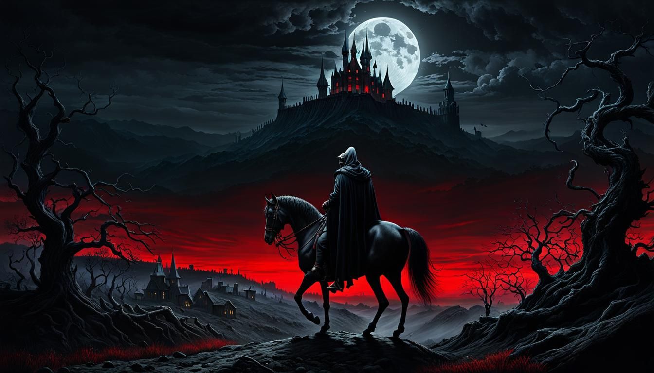 The Reaper's Journey to the Haunted Village  by @LouisCat